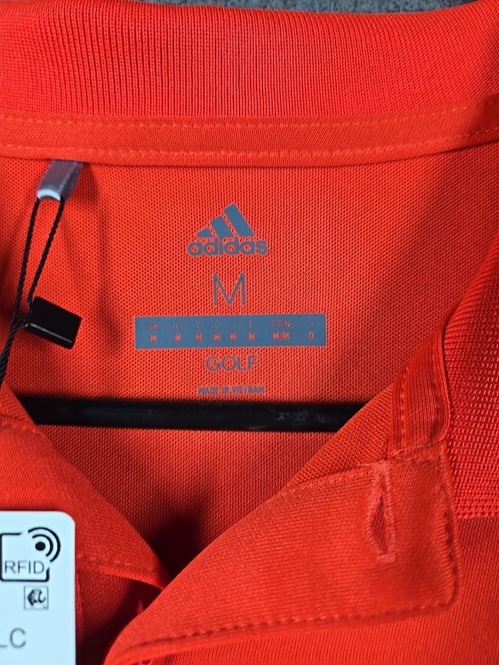 ADIDAS GOLF Men's M Medium PERFORMANCE Short Sleeve Polo Shirt Red Orange - Picture 4 of 10